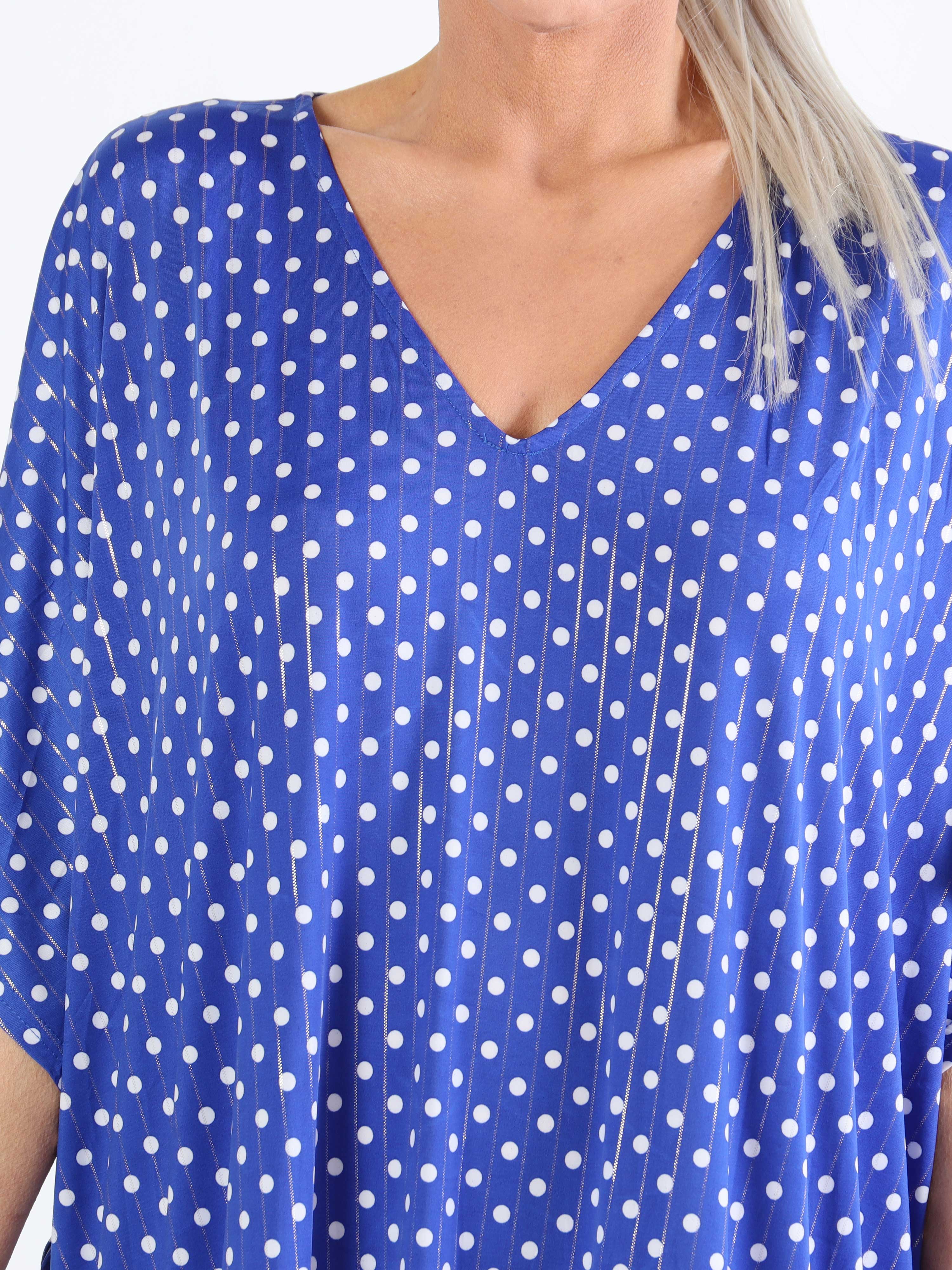 Azmina Dot - Elastisk plus size tunikakjole i loose fit